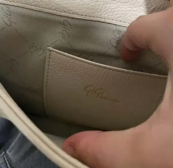 GiGi New York Catie Crossbody in Bone Python Embossed Leather - Picture 6 of 6